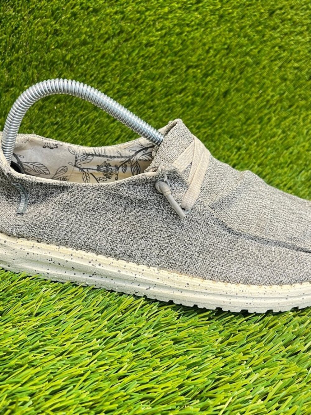 Hey Dude Wendy L Linen Womens Size 10 Iron Gray Casual Walking Slip On Shoes